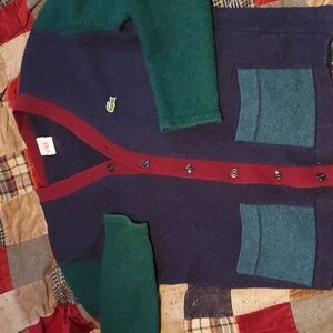 Incredible mohair lacoste live color block cardigan